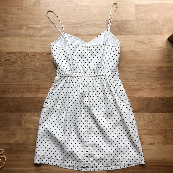 J. Crew White & Black Polka Dot Slip Dress - Picture 2 of 4